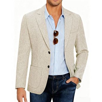 COOFANDY Men Linen Summer Blazer Stylish Regular Fit Linen Sportcoat Business Work Suit Jacket