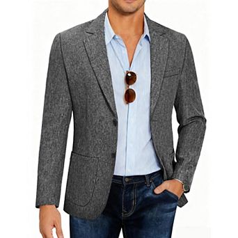 COOFANDY Men Linen Summer Blazer Stylish Regular Fit Linen Sportcoat Business Work Suit Jacket