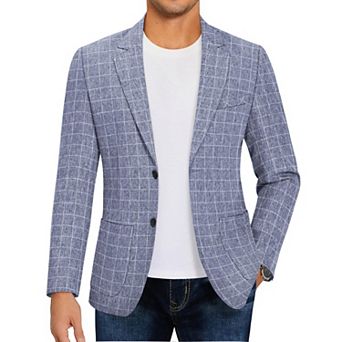 COOFANDY Men Linen Summer Blazer Stylish Regular Fit Linen Sportcoat Business Work Suit Jacket