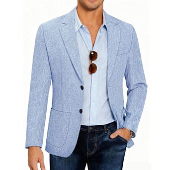 COOFANDY Men Linen Summer Blazer Stylish Regular Fit Linen Sportcoat Business Work Suit Jacket