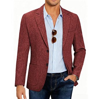 COOFANDY Men Linen Summer Blazer Stylish Regular Fit Linen Sportcoat Business Work Suit Jacket