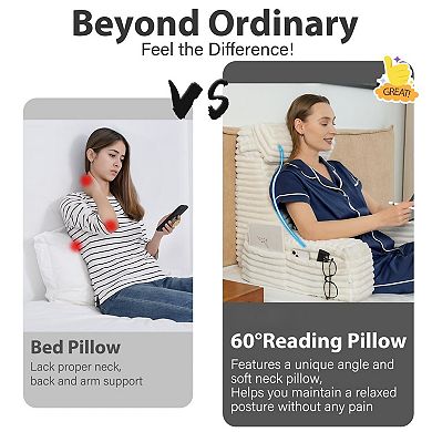 Luxurious 2-Layer Foam Bed Pillow: Ergonomic Support, Extra-Large Pockets, Portable