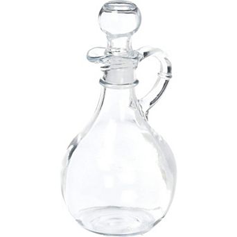 10 oz Glass Cruet with Stopper, Clear Oil & Vinegar Bottle for Kitchen