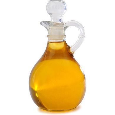 10 oz Glass Cruet with Stopper, Clear Oil & Vinegar Bottle for Kitchen