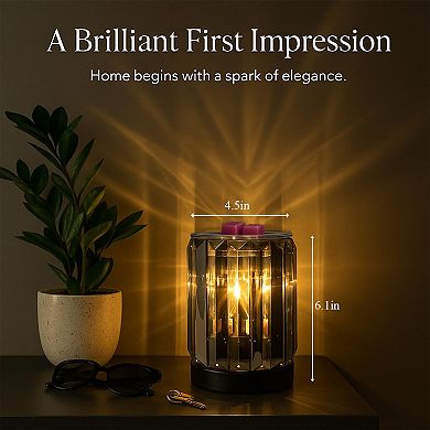 Crystal Iron Wax Warmer: Aromatherapy Night Light Decorative Lamp for Home