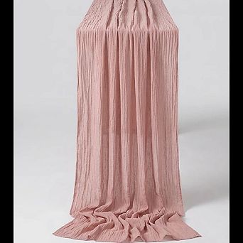 Dusty Pink Cheesecloth Table Runner Soft Gauze, Rustic Decor