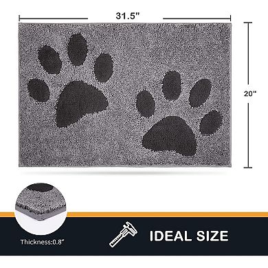 Dirt Trapping Door Mat , Non-Skid/Slip Machine Washable Microfiber Entryway Rug, Dog Doormat
