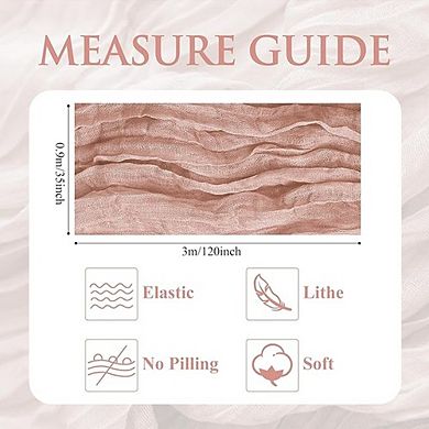 Dusty Pink Table Runner Boho Gauze, Rustic Sheer Decor