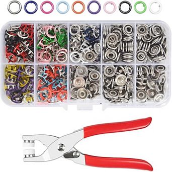 Snap Button Kit 9.5mm Metal Fasteners with Pliers Tool 10 Colors Sewing Kit