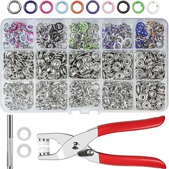 Snap Button Kit 9.5mm Metal Fasteners with Pliers Tool 10 Colors Sewing Kit