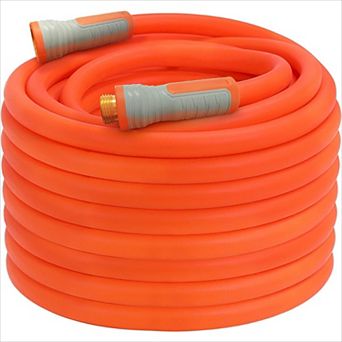 Heavy Duty 75 ft Water Hose 5/8", Super Flexible All-Weather with Swivel Fitting 600 PSI