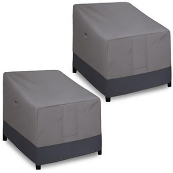 2-Pack Heavy-Duty Waterproof Patio Chair Covers, Windproof with Air Vent Gray/Dark Gray
