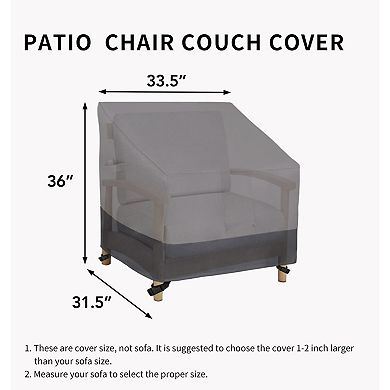 2-Pack Heavy-Duty Waterproof Patio Chair Covers, Windproof with Air Vent Gray/Dark Gray