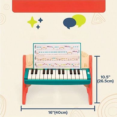 Wooden Toy Piano with Color-Coded Keys & Songbook, Early Learning Musical Instrument