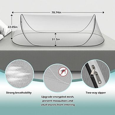 Great Ambitions Large Pop-Up Mosquito Net for Bed, Outdoor Camping, Beach Use