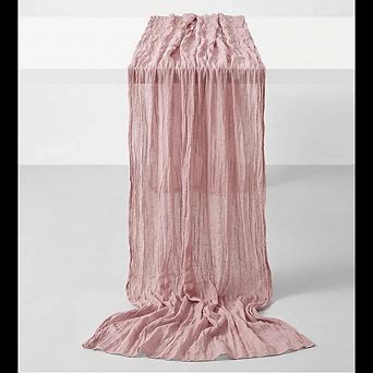 2-Pack Dusty Pink Cheesecloth Table Runners, Boho Wedding & Party Decor
