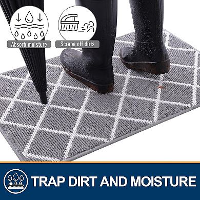 Indoor Door Mat, Dirt Resistant and Absorbent, Low-Profile, Non-Slip, Washable Inside Floor Mats