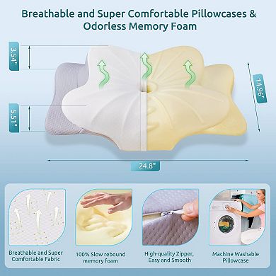 Ergonomic Memory Foam Pillow for Neck & Shoulder Support: Perfect for Side Sleepers