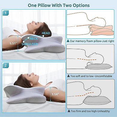 Ergonomic Memory Foam Pillow for Neck & Shoulder Support: Perfect for Side Sleepers