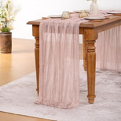 Boho Cheesecloth Table Runner Soft Gauze, Rustic, Lightweight