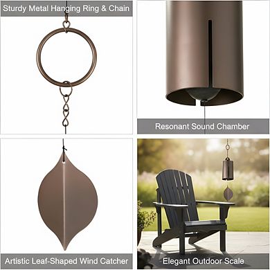 24 Inch Copper Wind Chime, Deep Tone Outdoor for Garden Patio Decor