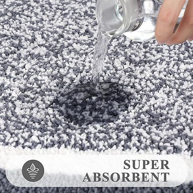 Bathroom Rug Mat Set 3 Piece, Microfiber Shaggy Bath Set, Non-Slip Ultra Soft Carpet Mats, Absorbent