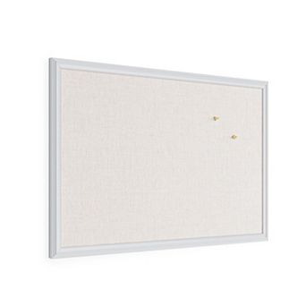 Farmhouse Linen Bulletin Board: 30" x 20" White Frame, Wall-Mounted, Home/Office Use