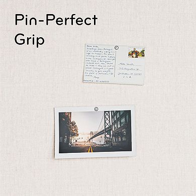 Farmhouse Linen Bulletin Board: 30" x 20" White Frame, Wall-Mounted, Home/Office Use