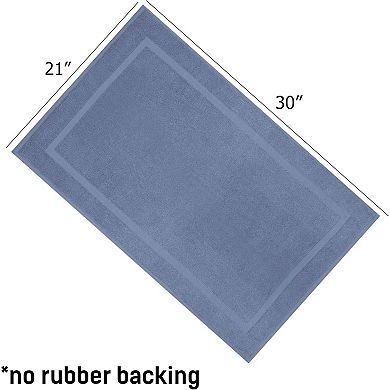 Bath Mats - 2 Pack Cotton - Ultra Absorbent - Plush 900 GSM - Banded Border Luxury Towel Rug