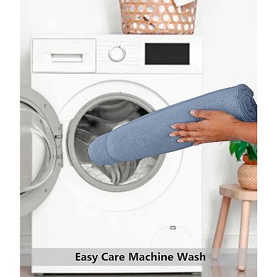 Bath Mats - 2 Pack Cotton - Ultra Absorbent - Plush 900 GSM - Banded Border Luxury Towel Rug