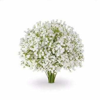 10 Stems Faux Gypsophila Flowers, Realistic Artificial Bouquet for Wedding & Home Decor