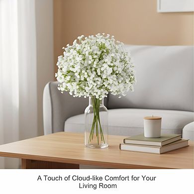 10 Stems Faux Gypsophila Flowers, Realistic Artificial Bouquet for Wedding & Home Decor