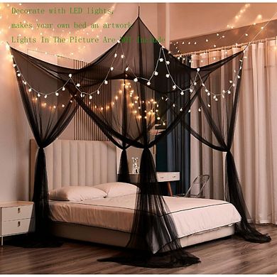 Great Ambitions Bed Canopy Curtains, Full/Queen/King, Mosquito Net for Indoor & Outdoor