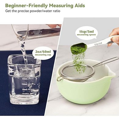 Great Ambitions Matcha Tea Set: 10-Piece Ceremony Kit, Whisk & Bowl
