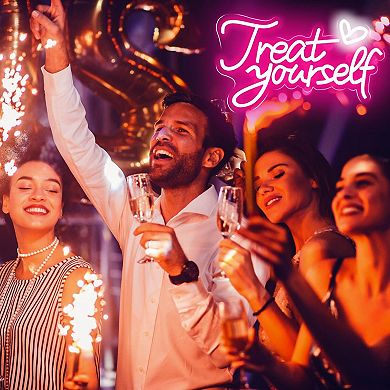 Pink Heart LED Neon Sign: Decorate Bedrooms, Parties, Salons, Bars, and More