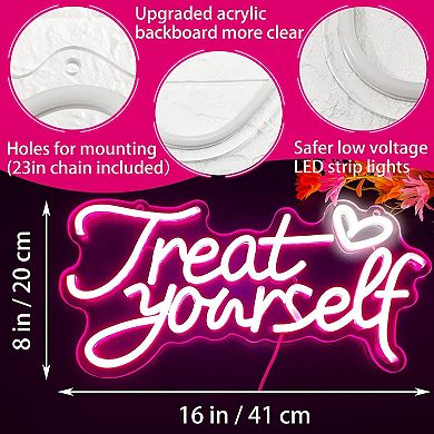 Pink Heart LED Neon Sign: Decorate Bedrooms, Parties, Salons, Bars, and More