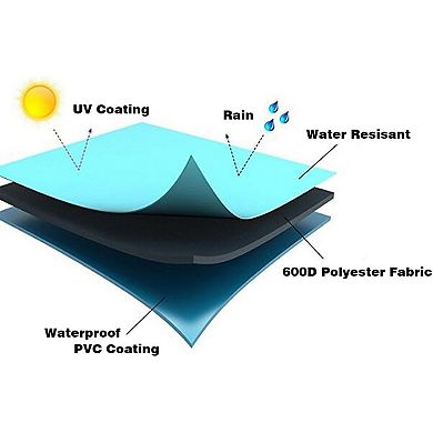 2-Pack Large Heavy Duty Waterproof Patio Chair Covers, Beige/Brown for Outdoor