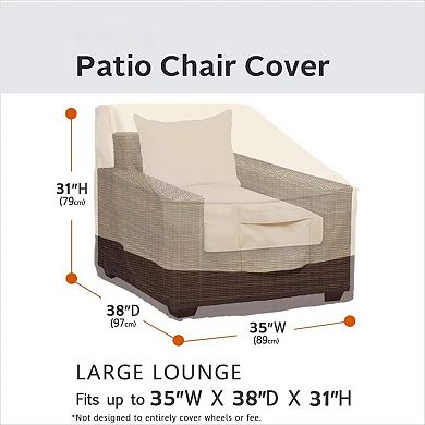 2-Pack Large Heavy Duty Waterproof Patio Chair Covers, Beige/Brown for Outdoor