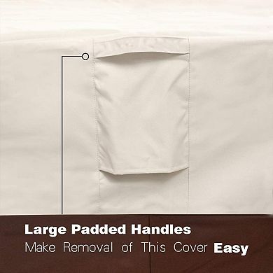 2-Pack Large Heavy Duty Waterproof Patio Chair Covers, Beige/Brown for Outdoor