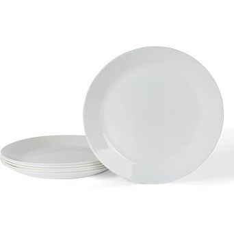 Great Ambitions 6 pc 10-Inch Chip Resistant Opal Glass Dinner Plates Set