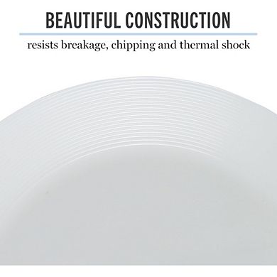 Great Ambitions 6-Pc 10-Inch Chip Resistant Opal Glass Dinner Plates Set