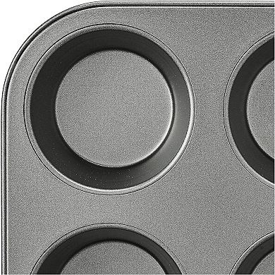 2-Pack Nonstick Muffin Pan 12-Cup, Gray Oven Safe Easy Clean Baking Tray