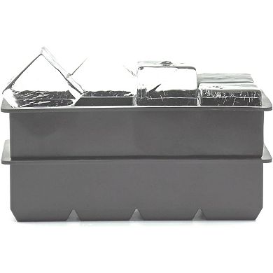 2-Pack Large Silicone Ice Cube Trays with Lids, Easy Release Stackable Big Square Molds