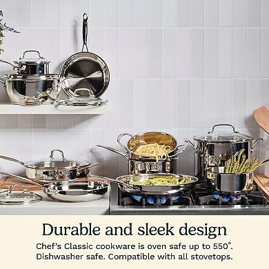 1.5-Quart Stainless Steel Saucepan with Lid, Classic Multi-Purpose Cookware