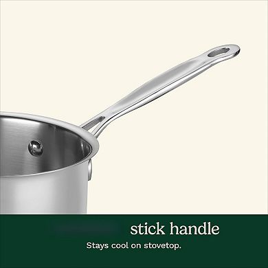 1.5-Quart Stainless Steel Saucepan with Lid, Classic Multi-Purpose Cookware