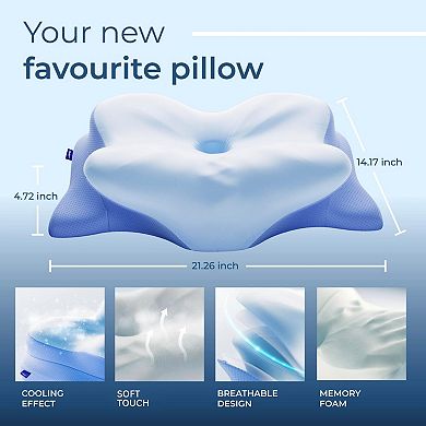 Memory Foam Contour Pillow for Side Sleepers - Adjustable for Comfort - 21.25 x 14.17 x 4.72 Inches