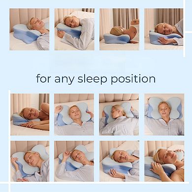 Memory Foam Contour Pillow for Side Sleepers - Adjustable for Comfort - 21.25 x 14.17 x 4.72 Inches