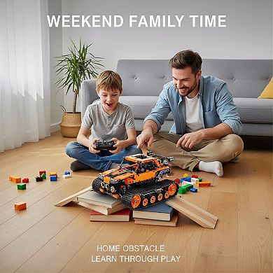 3-in-1 STEM Remote Control Building Kit: Tracked Car, Robot & Tank
