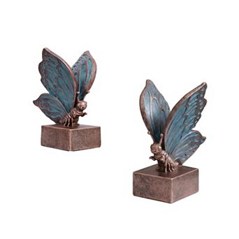 Vintage Butterfly Bookends: Heavy-Duty, Blue, Decorative for Shelves and Home Office