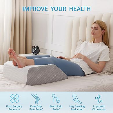 Memory Foam Leg Elevation Pillow for Recovery: Supportive, Non-Slip, Easy to Clean